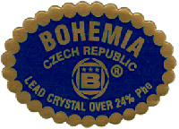 Mẫu nhãn hiệu BOHEMIA CZECH REPUBLIC B LEAD CRYSTAL OVER 24% Pbo