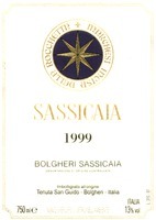 Mẫu nhãn hiệu SASSICAIA 1999 BOLGHERI SASSICAIA