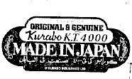 Mẫu nhãn hiệu KURABO ORIGINAL & GENUINE, KT 4000 MADE IN JAPAN