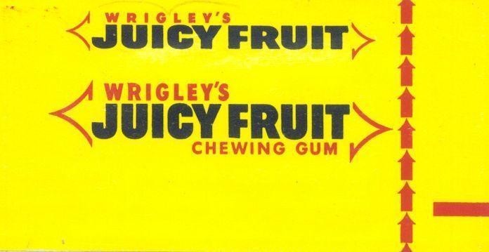 Mẫu nhãn hiệu WRIGLEY'S JUICY FRUIT CHEWING GUM