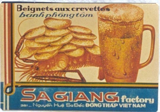 Mẫu nhãn hiệu SA GIANG factory Beignets aux crevettes bánh phồng tôm