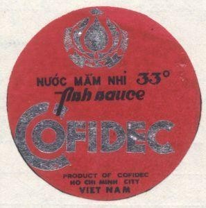 Mẫu nhãn hiệu COFIDEC NƯớC MắM NHí 33 o fish sauce PRODUCT OF COFIDEC