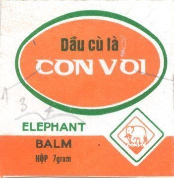 Mẫu nhãn hiệu Dầu Cù Là CON VOI ELEPHANT BALM...