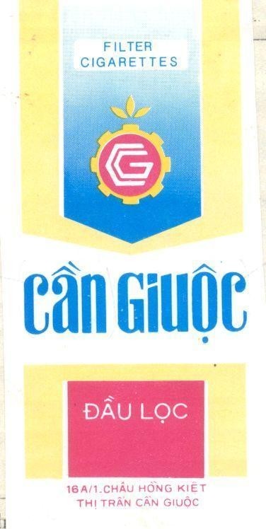 Mẫu nhãn hiệu Cần Giuộc FILTER CIGARETTES Đầu Lọc