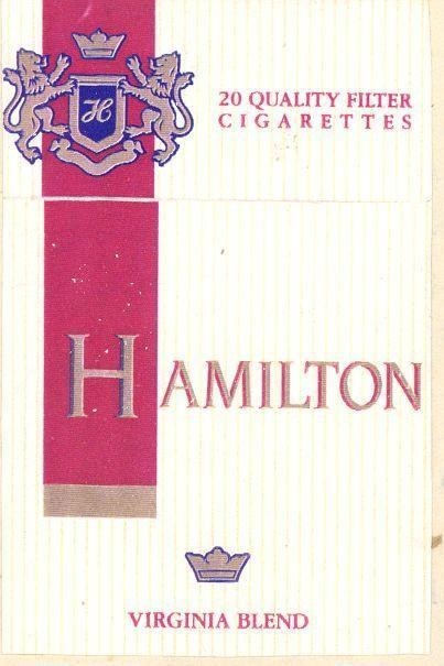 Mẫu nhãn hiệu HAMILTON H 20 QUALITY FILTER CIGARETTES VIRGINIA BLEND