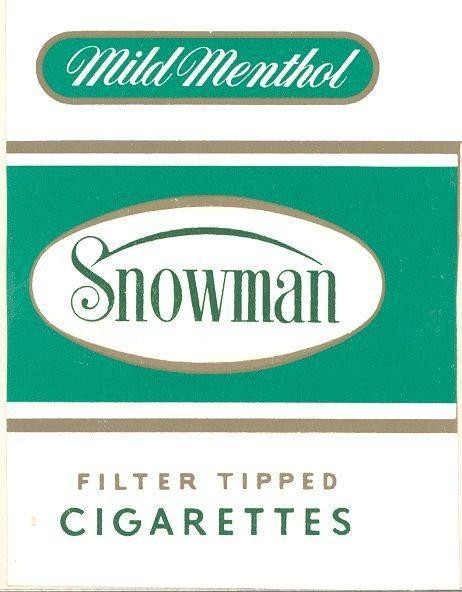 Mẫu nhãn hiệu mild menthol Snowman FILTER TIPPED CIGARETTES