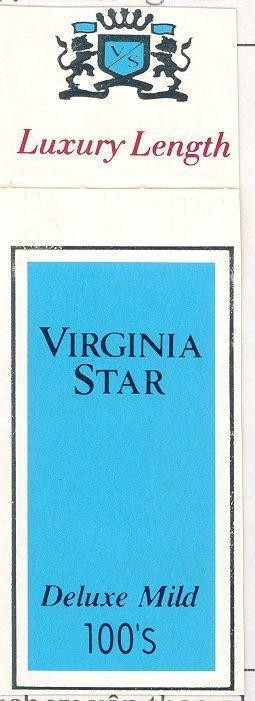 Mẫu nhãn hiệu VIRGINIA STAR Luxury Length Deluxe Mild 100'S