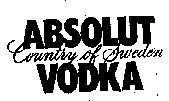 Mẫu nhãn hiệu ABSOLUT VODKA COUNTRY OF SWEDEN