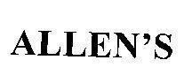 Mẫu nhãn hiệu ALLEN'S