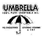 Mẫu nhãn hiệu UMBRELLA-100% PURE VEGETABLE OIL-NO CHOLESTEROL-CONTAINS VITAMINS