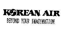Mẫu nhãn hiệu KOREAN AIR-BEYOND YOUR IMAGINATION