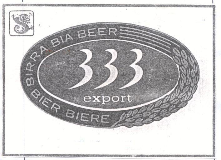 Mẫu nhãn hiệu 333 export BIERE BIER BIRRA BIA BEER