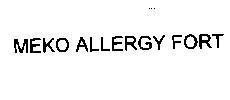 Mẫu nhãn hiệu MEKO ALLERGY FORT