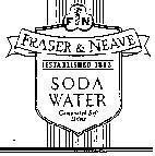 Mẫu nhãn hiệu F&N FRASER & NEAVE ESTABLISHED 1883 SODA WATER CARBONATED SOFT DRINK