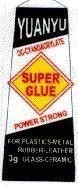 Mẫu nhãn hiệu YUANYU SUPER GLUE POWER STRONG