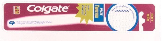 Mẫu nhãn hiệu Colgate PLUSTWISTER RHM More cleaning Power