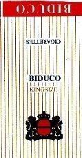 Mẫu nhãn hiệu BIDUCO KINGSIZE CIGARETTES