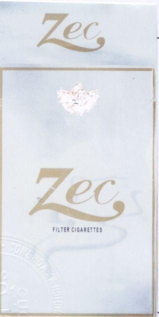 Mẫu nhãn hiệu Zec FILTER CIGARETTES