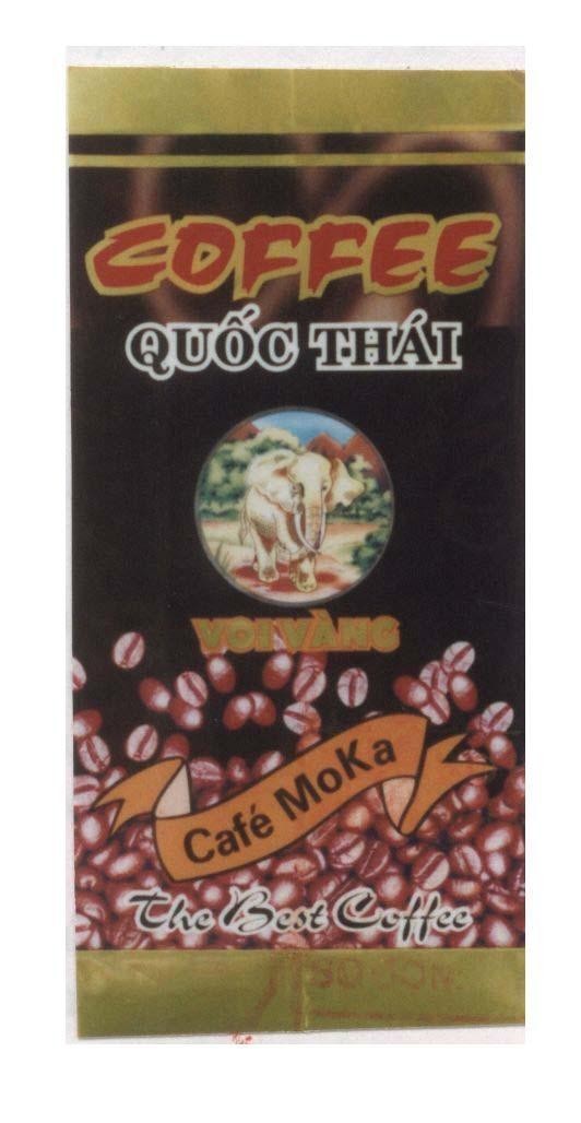 Mẫu nhãn hiệu COFFEE Quốc Thái Voi Vàng café MoKa The Best Coffee