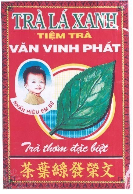 Mẫu nhãn hiệu TRà Lá XANH TIệM TRà VĂN VINH PHáT NHãN HIệU EM Bé
