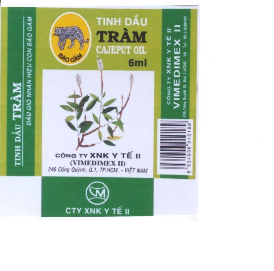 Mẫu nhãn hiệu VIMEDIMEX BáO GấM TINH DầU TRàM, CAJEPUT