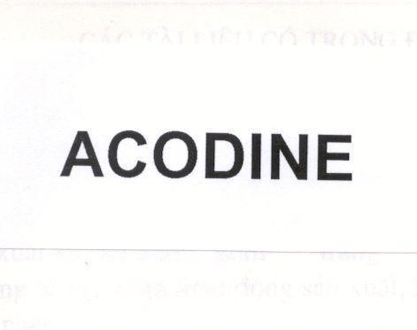 Mẫu nhãn hiệu ACODINE