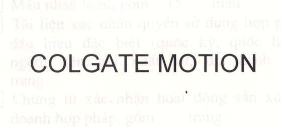 Mẫu nhãn hiệu COLGATE MOTION