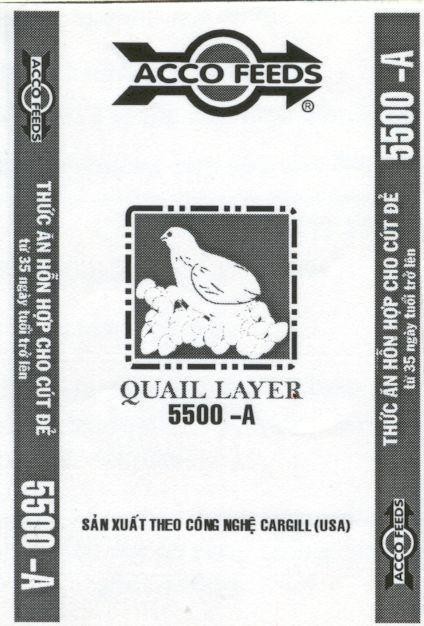 Mẫu nhãn hiệu CARGILL A ACCO FEEDS QUAIL LAYER 5500-1