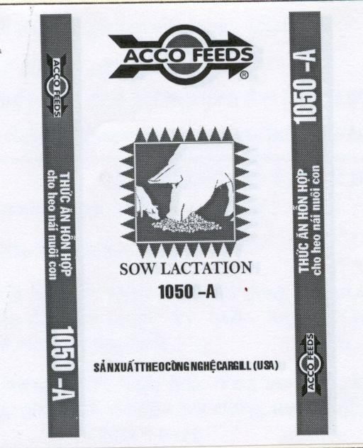 Mẫu nhãn hiệu CARGILL A ACCO FEEDS SOW LACTATION 1050-A