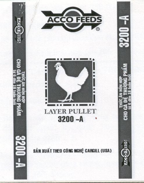 Mẫu nhãn hiệu CARGILL A ACCO FEEDS LAYER PULLET 3200-A