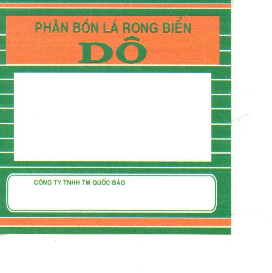 Mẫu nhãn hiệu QUốC BảO DÔ PHÂN BóN Lá RONG BIểN CÔNG TY TNHH TM QUốC BảO