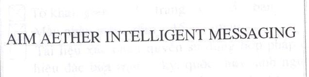 Mẫu nhãn hiệu AIM AETHER INTELLIGENT MESSAGING