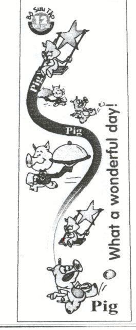 Mẫu nhãn hiệu PIG WHAT A WONDERFUL DAY Bộ SƯU TậP 12 CON GIáP
