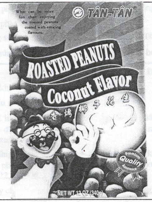 Mẫu nhãn hiệu Tân Tân ROASTED PEANUTS COCONUT FLAVOR