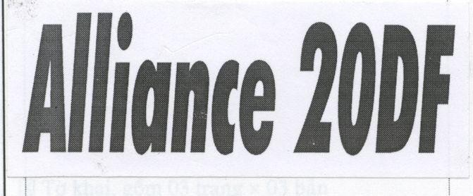 Mẫu nhãn hiệu ALLIANCE 20DF