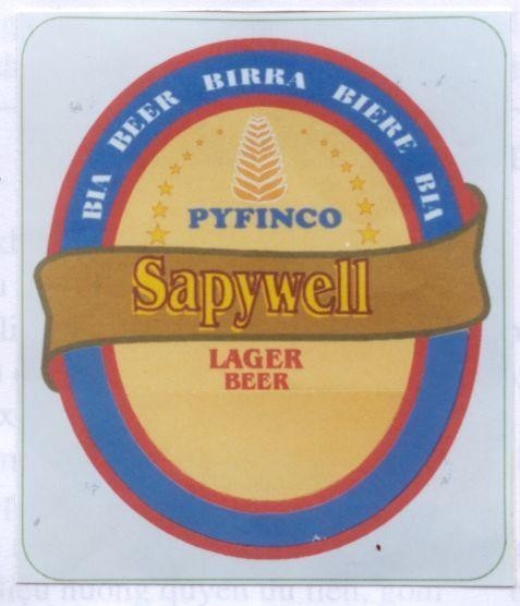 Mẫu nhãn hiệu PYFINCO SAPYWELL LAGER BEER
