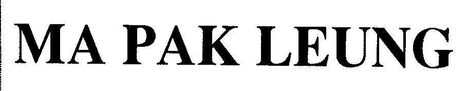 Mẫu nhãn hiệu MA PAK LEUNG