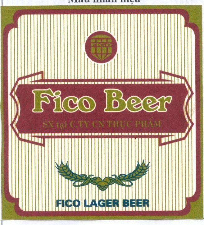 Mẫu nhãn hiệu FICO BEER LAGER SX TAI CTY CN THUC PHAM