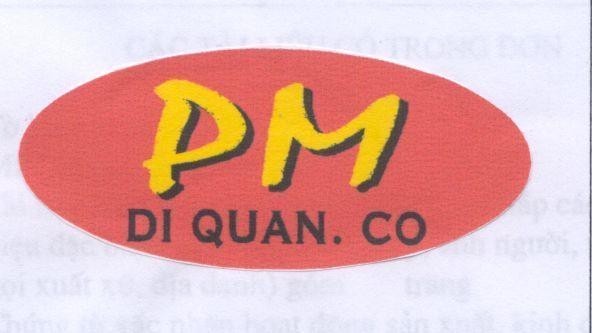 Mẫu nhãn hiệu PM DI QUAN. CO