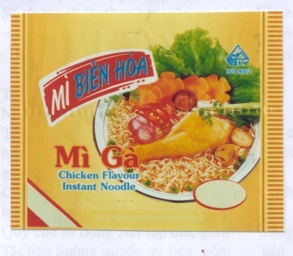 Mẫu nhãn hiệu Mì BIÊN HOà GA CHICKEN FLAVOUR INSTANT NOODLE BH ISO 9002