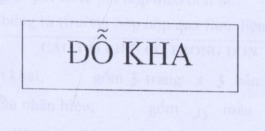 Mẫu nhãn hiệu DO KHA