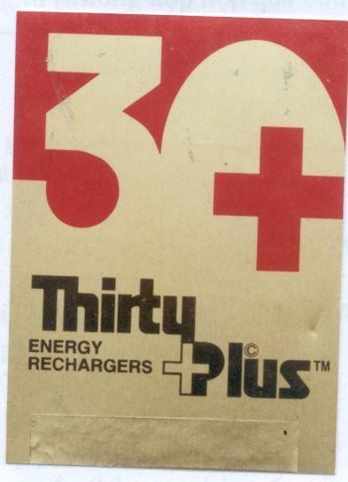 Mẫu nhãn hiệu THIRTY PLUS ENERGY RECHARGERS TM 30