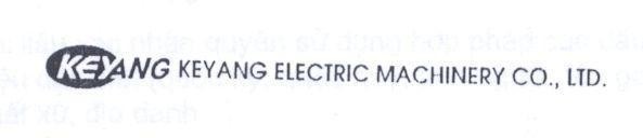 Mẫu nhãn hiệu KEYANG KEYANG ELECTRIC MACHINERY CO.,LTD
