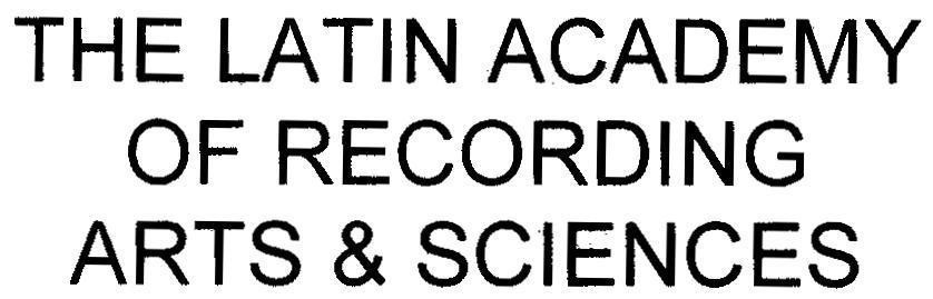 Mẫu nhãn hiệu THE LATIN ACADEMY OF RECORDING ARTS & SCIENCES