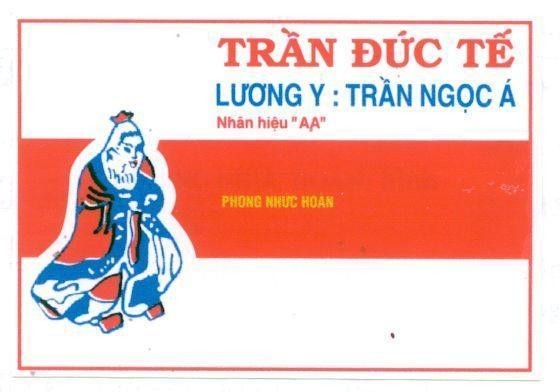 Mẫu nhãn hiệu Trần Đức Tế Lương Y:Trần Ngọc á NHAN HIEU "AA" Phong Nhức Hoàn