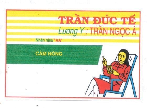 Mẫu nhãn hiệu Trần Đức Tế Lương Y:Trần Ngọc á NHAN HIEU "AA" Cảm Nóng