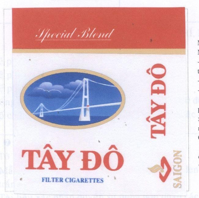 Mẫu nhãn hiệu TÂY ĐÔ SAI GON SPECIAL BLEND FILTER CIGARETTES