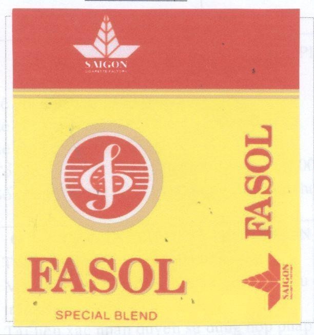 Mẫu nhãn hiệu FASOL SAIGON CIGARETTES FACTORY SPECIAL BLEND