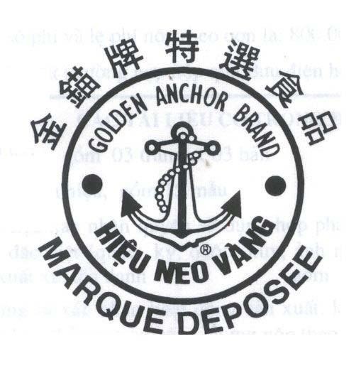 Mẫu nhãn hiệu GOLDEN ANCHOR BRAND Hiệu Neo Vàng MARQUE DEPOSEE JIN MIAO PAI TE XUAN SHI PIN Thực phẩm đặc biệt hiệu neo vàng
