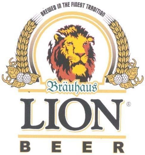 Mẫu nhãn hiệu LION BEER BRAUHAUS BREWED IN THE FINEST TRADITION R